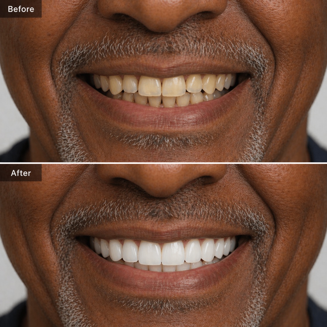 Before and after cosmetic dentistry for Upland patients
